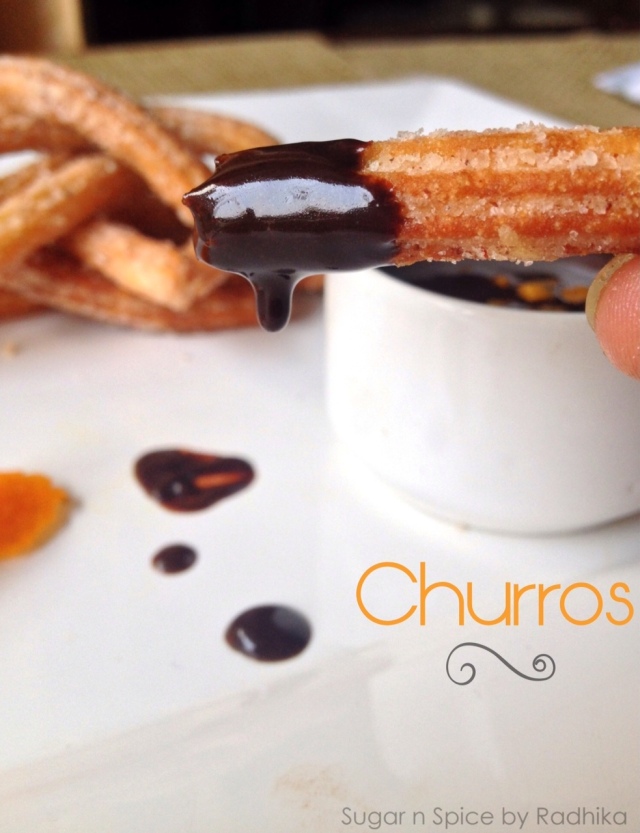 Churros with Orange Flavoured Chocolate Sauce