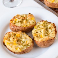 Corn and Cheese Baked Potatoes